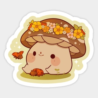 Flowercrown mushroom Sticker